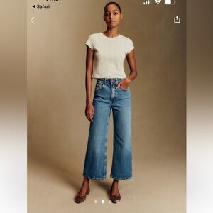 Sezane Le Crop Jean in 36 (US 4/S) color Denim Blue